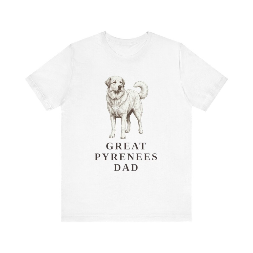 Great Pyrenees Dad Shirt, Vintage Dog Sketch Tee, Dog Dad Gift