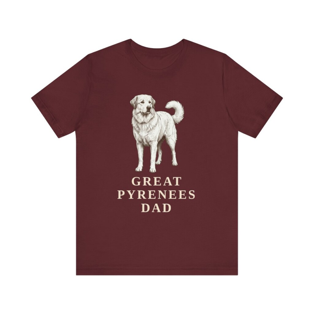 Great Pyrenees Dad Shirt, Vintage Dog Sketch Tee, Dog Dad Gift