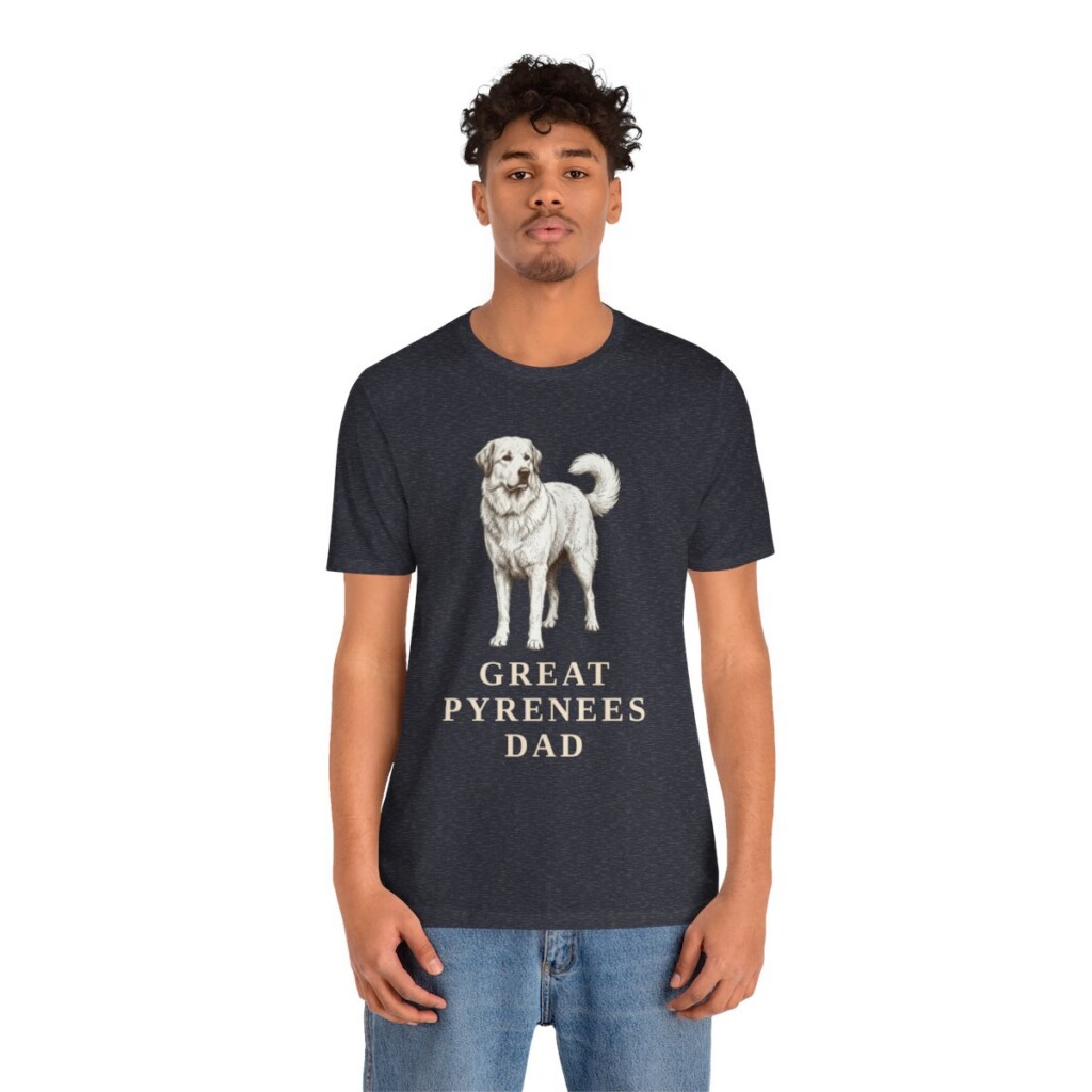 Great Pyrenees Dad Shirt, Vintage Dog Sketch Tee, Dog Dad Gift