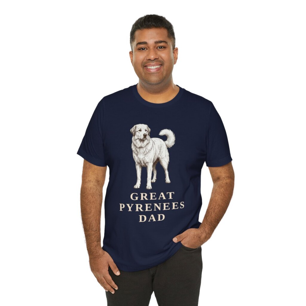 Great Pyrenees Dad Shirt, Vintage Dog Sketch Tee, Dog Dad Gift