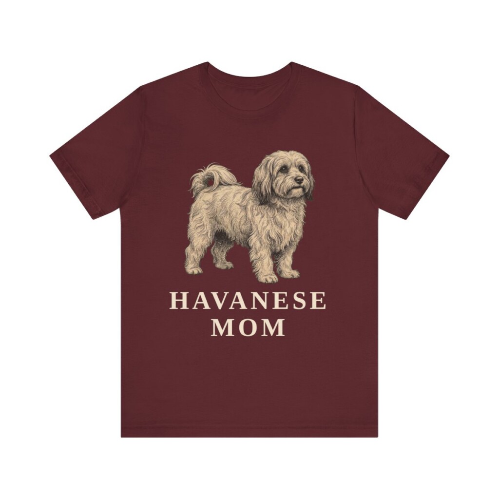 Havanese Mom Shirt, Vintage Dog Sketch Tee, Dog Mom Gift