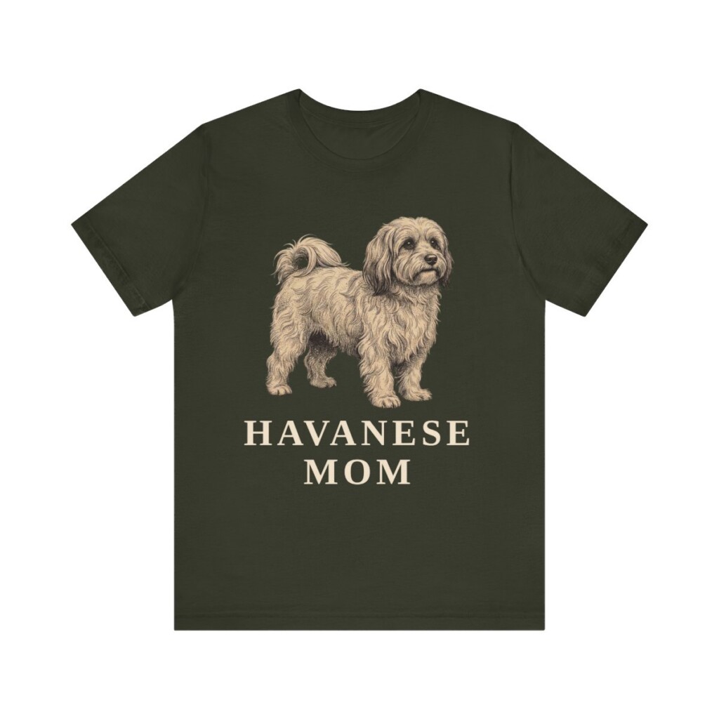 Havanese Mom Shirt, Vintage Dog Sketch Tee, Dog Mom Gift
