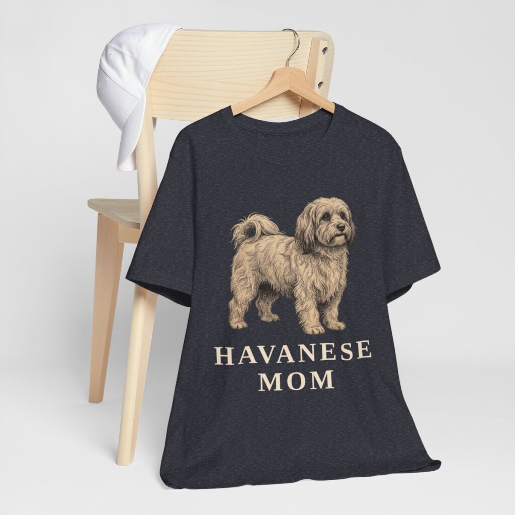 Havanese Mom Shirt, Vintage Dog Sketch Tee, Dog Mom Gift