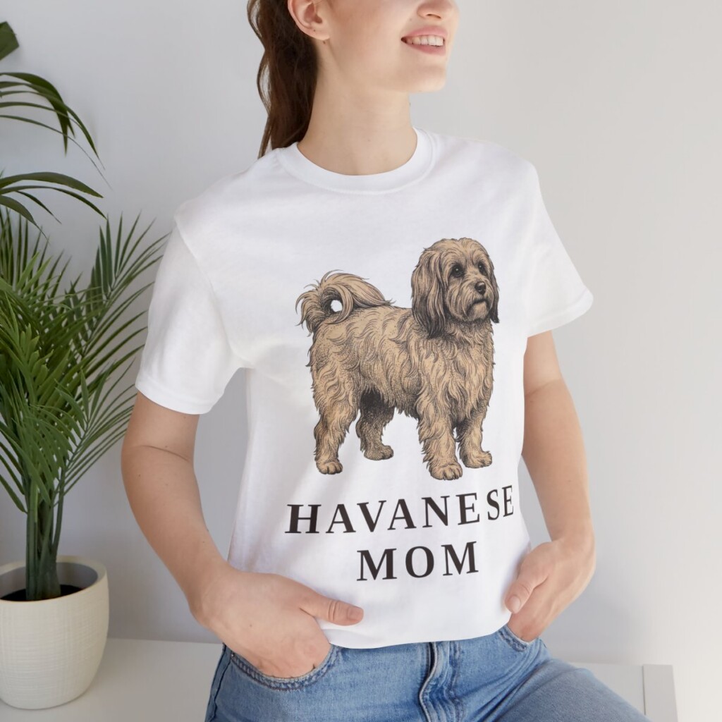 Havanese Mom Shirt, Vintage Dog Sketch Tee, Dog Mom Gift