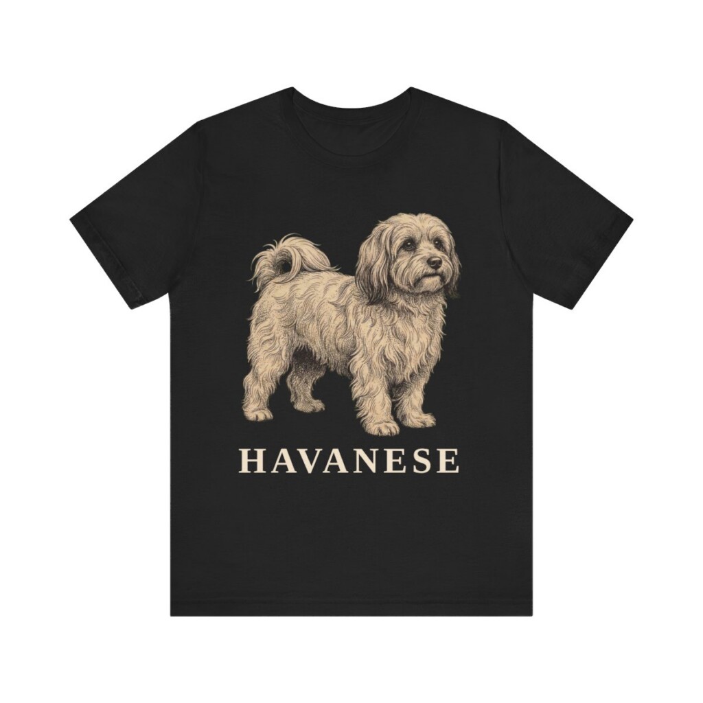 Havanese Lover Shirt, Vintage Dog Sketch Tee, Dog Lover Gift
