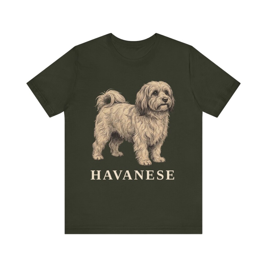 Havanese Lover Shirt, Vintage Dog Sketch Tee, Dog Lover Gift