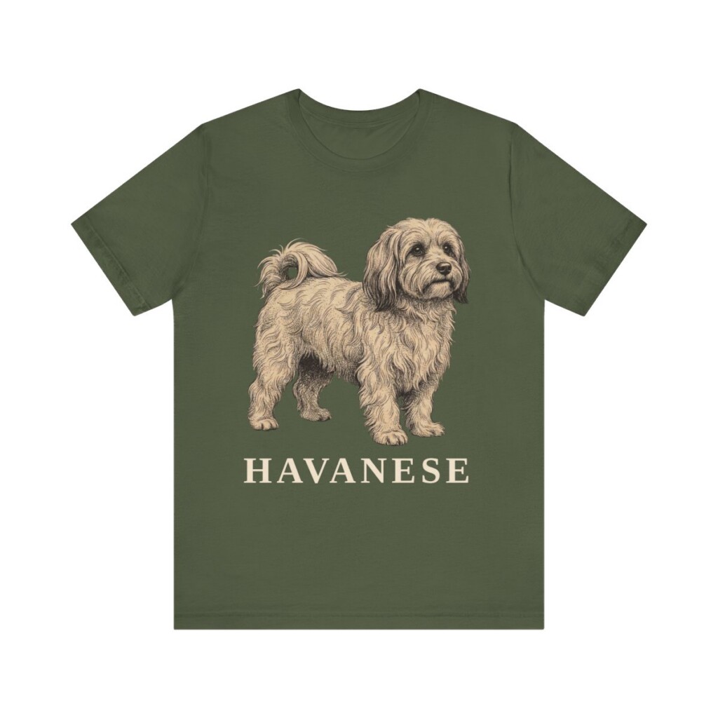 Havanese Lover Shirt, Vintage Dog Sketch Tee, Dog Lover Gift