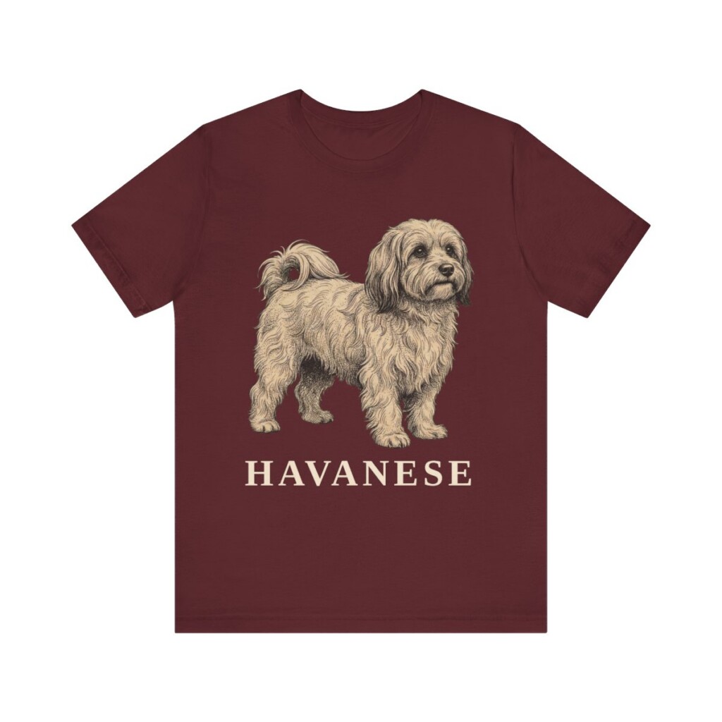 Havanese Lover Shirt, Vintage Dog Sketch Tee, Dog Lover Gift
