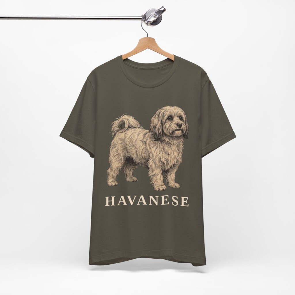 Havanese Lover Shirt, Vintage Dog Sketch Tee, Dog Lover Gift