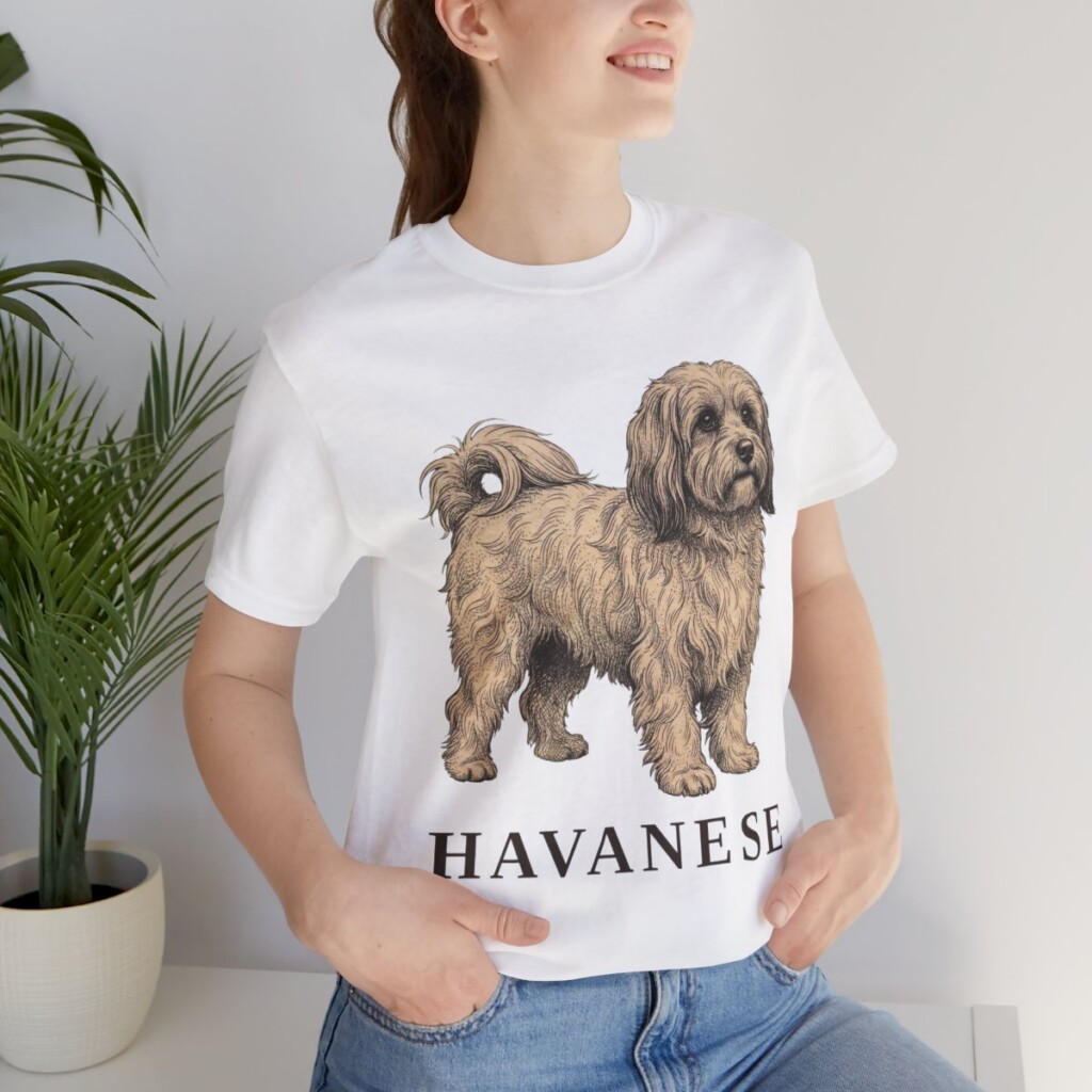 Havanese Lover Shirt, Vintage Dog Sketch Tee, Dog Lover Gift