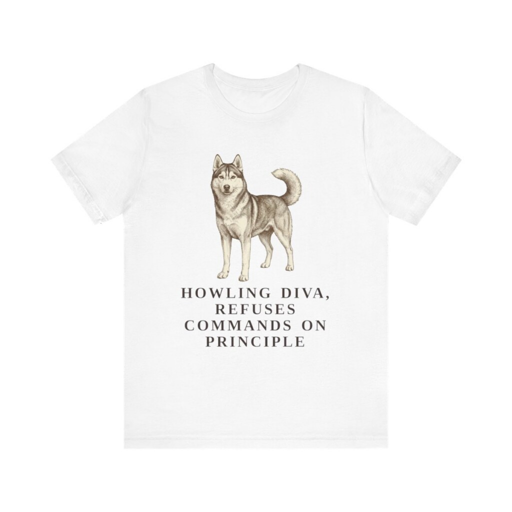 Siberian Husky Humor Shirt, Vintage Dog Sketch Tee, Dog Humor Gift