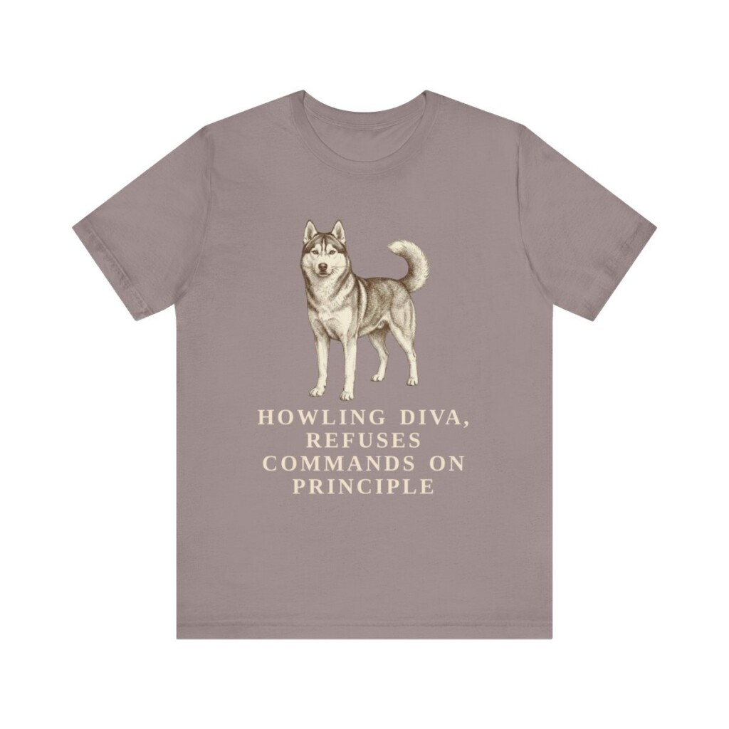 Siberian Husky Humor Shirt, Vintage Dog Sketch Tee, Dog Humor Gift