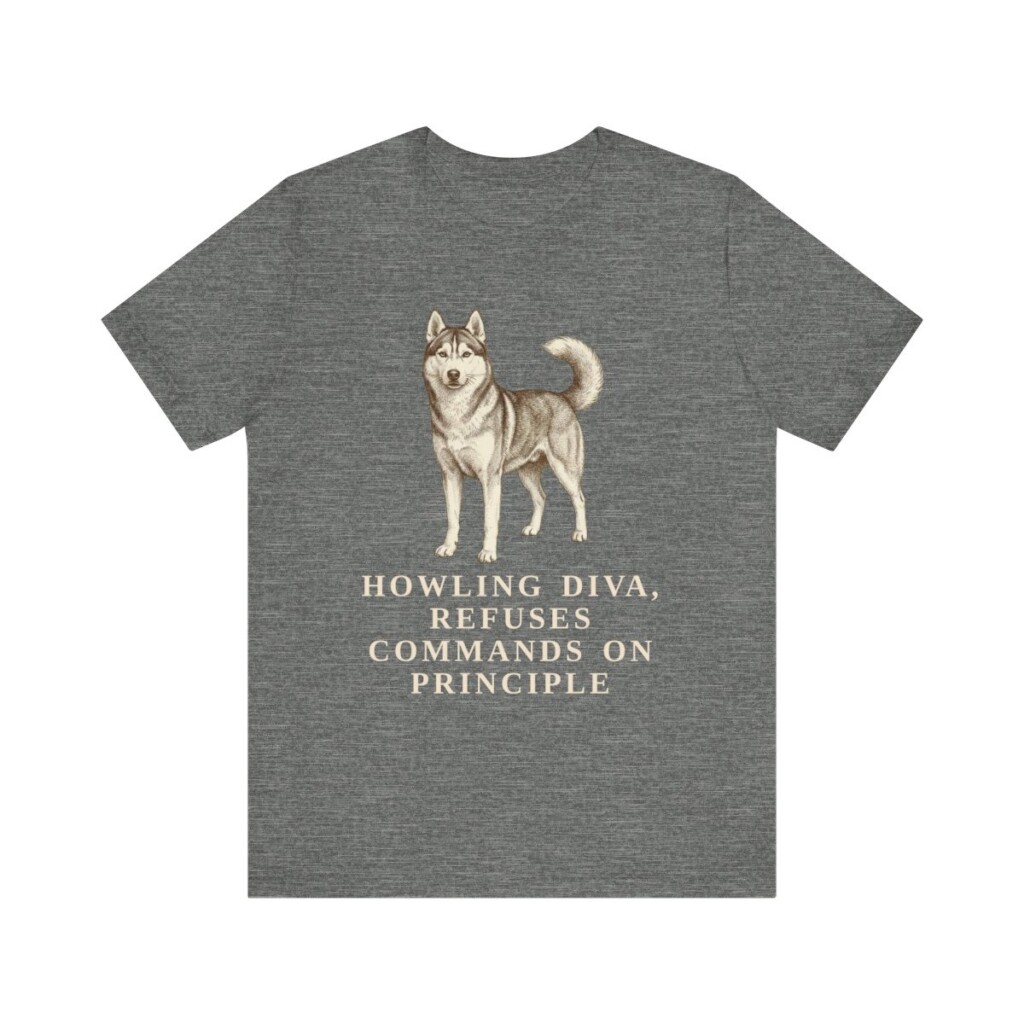 Siberian Husky Humor Shirt, Vintage Dog Sketch Tee, Dog Humor Gift