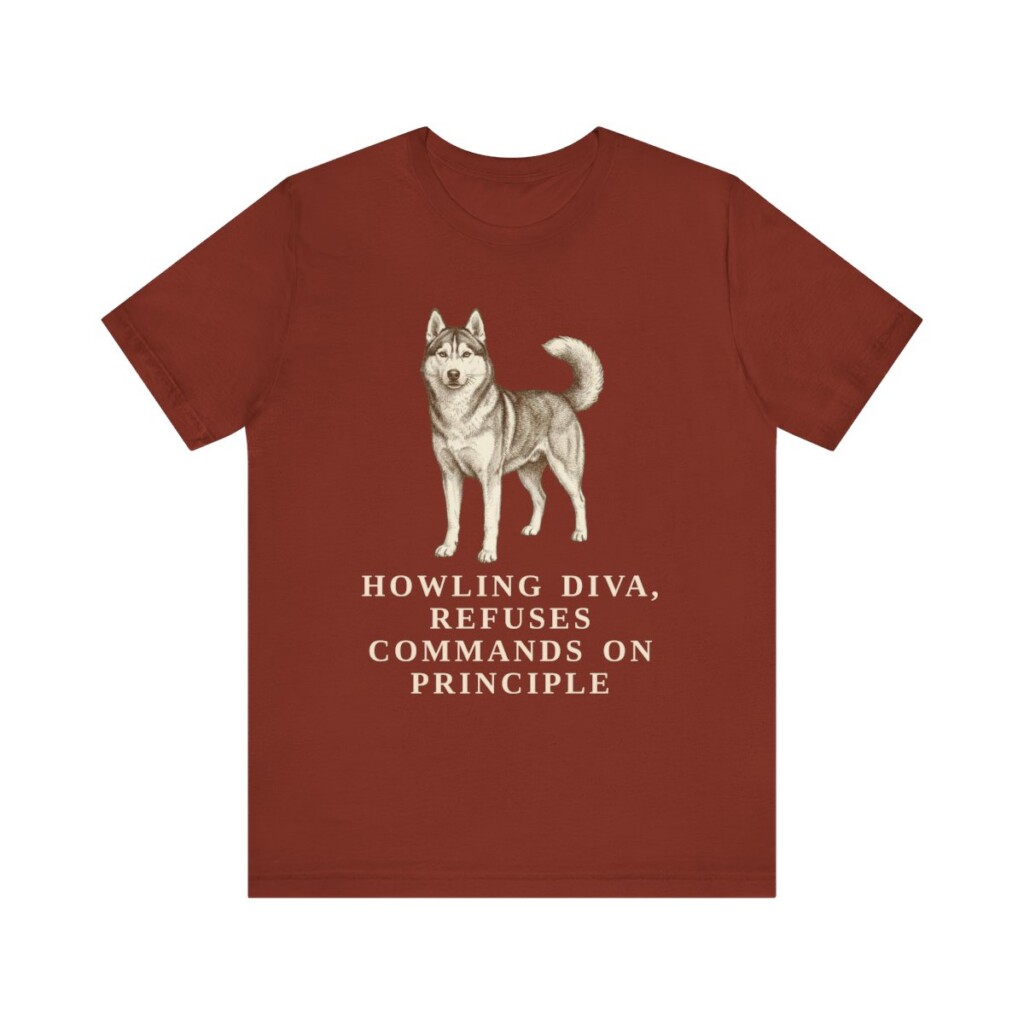 Siberian Husky Humor Shirt, Vintage Dog Sketch Tee, Dog Humor Gift