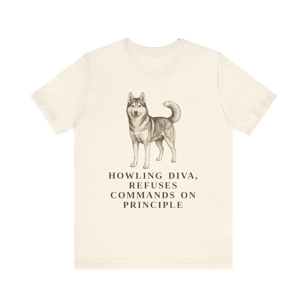 Siberian Husky Humor Shirt, Vintage Dog Sketch Tee, Dog Humor Gift
