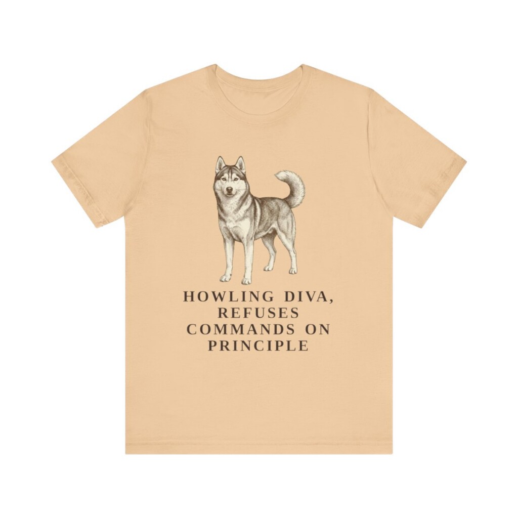 Siberian Husky Humor Shirt, Vintage Dog Sketch Tee, Dog Humor Gift