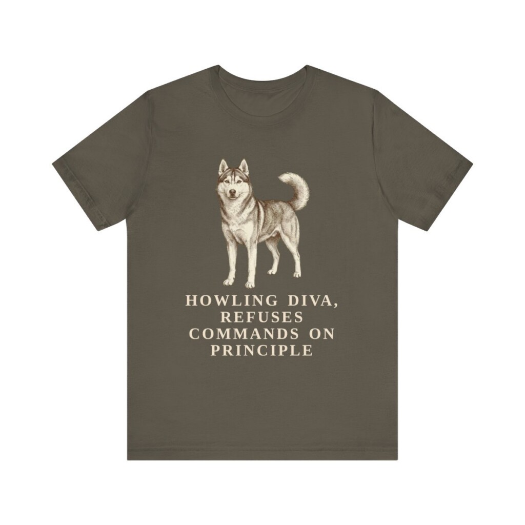 Siberian Husky Humor Shirt, Vintage Dog Sketch Tee, Dog Humor Gift