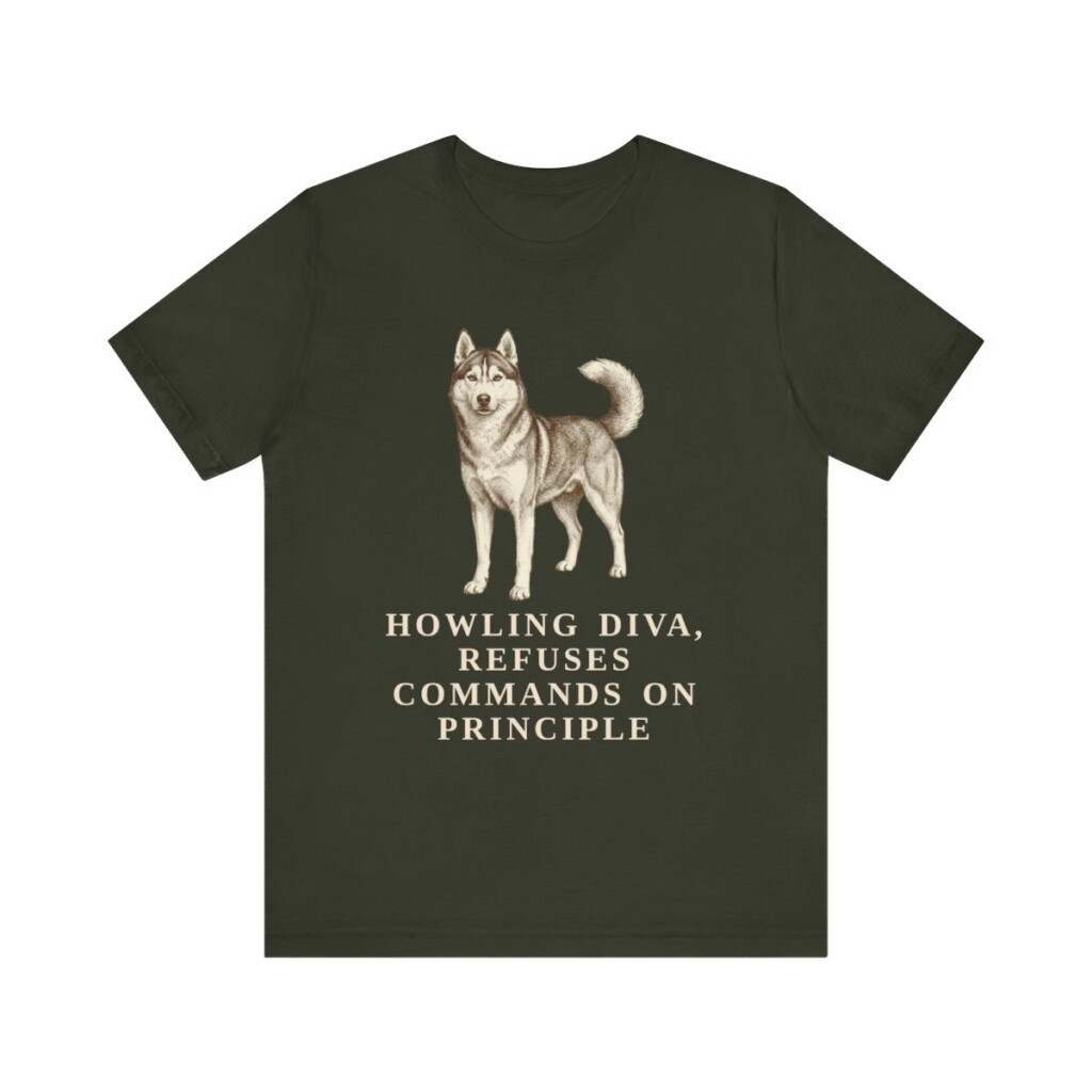 Siberian Husky Humor Shirt, Vintage Dog Sketch Tee, Dog Humor Gift