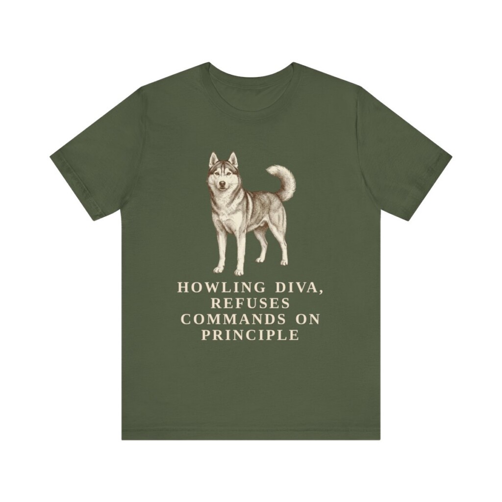 Siberian Husky Humor Shirt, Vintage Dog Sketch Tee, Dog Humor Gift