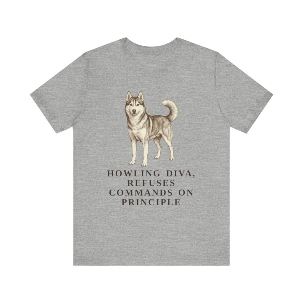 Siberian Husky Humor Shirt, Vintage Dog Sketch Tee, Dog Humor Gift