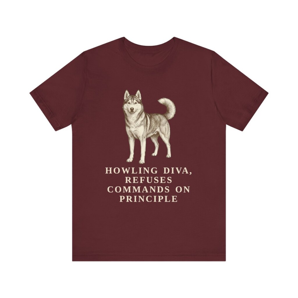 Siberian Husky Humor Shirt, Vintage Dog Sketch Tee, Dog Humor Gift