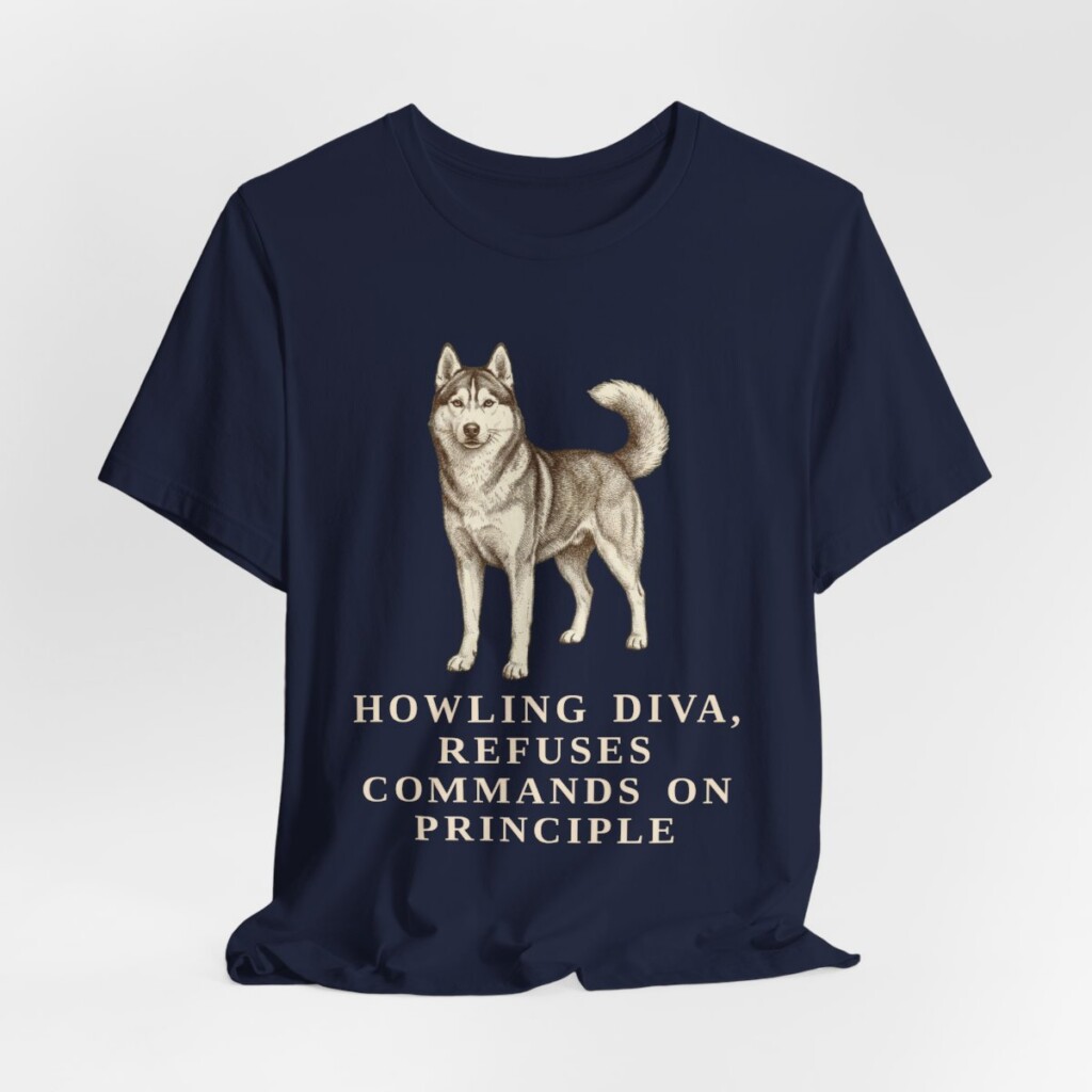 Siberian Husky Humor Shirt, Vintage Dog Sketch Tee, Dog Humor Gift
