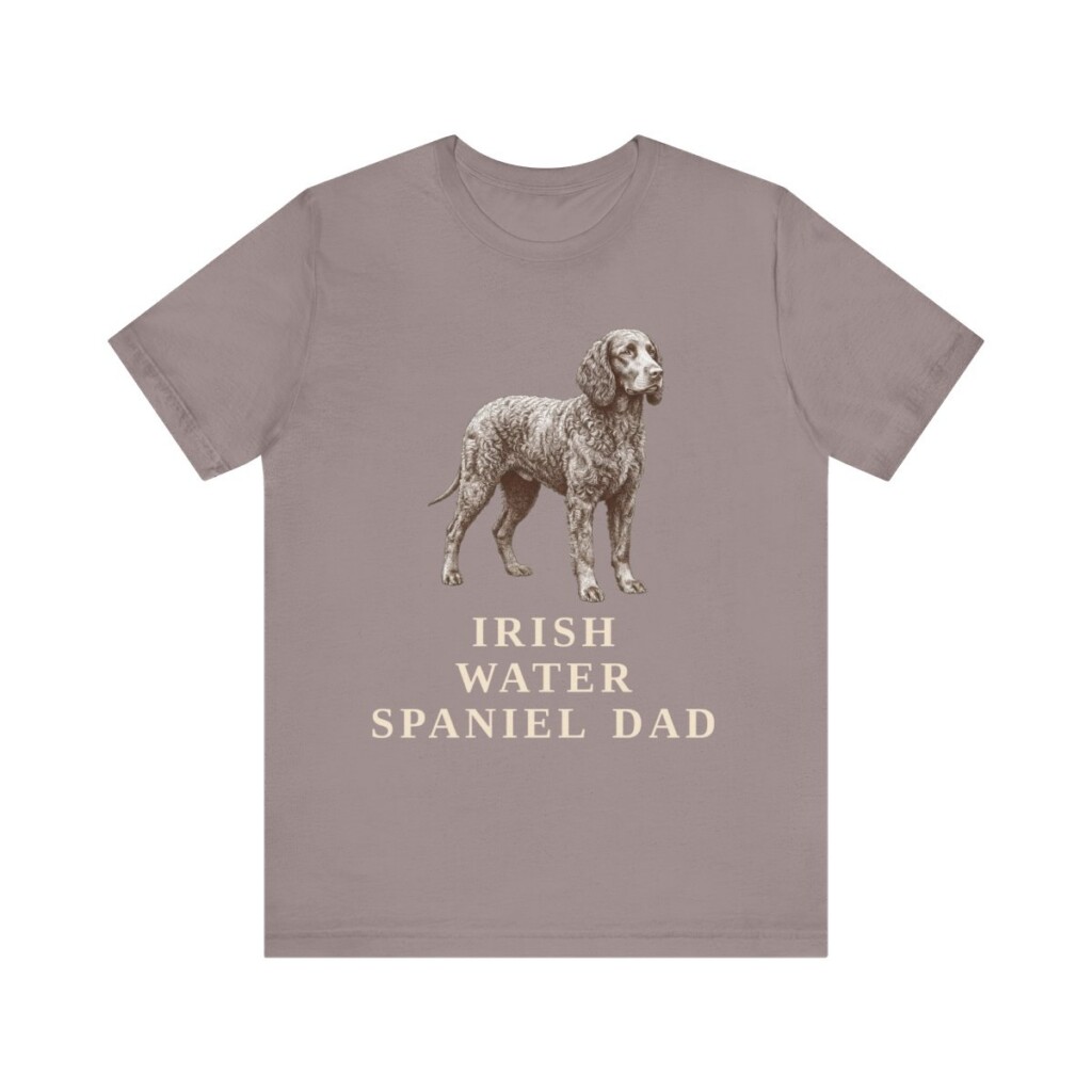 Irish Water Spaniel Dad Shirt, Vintage Dog Sketch Tee, Dog Dad Gift