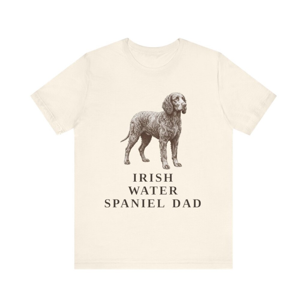 Irish Water Spaniel Dad Shirt, Vintage Dog Sketch Tee, Dog Dad Gift