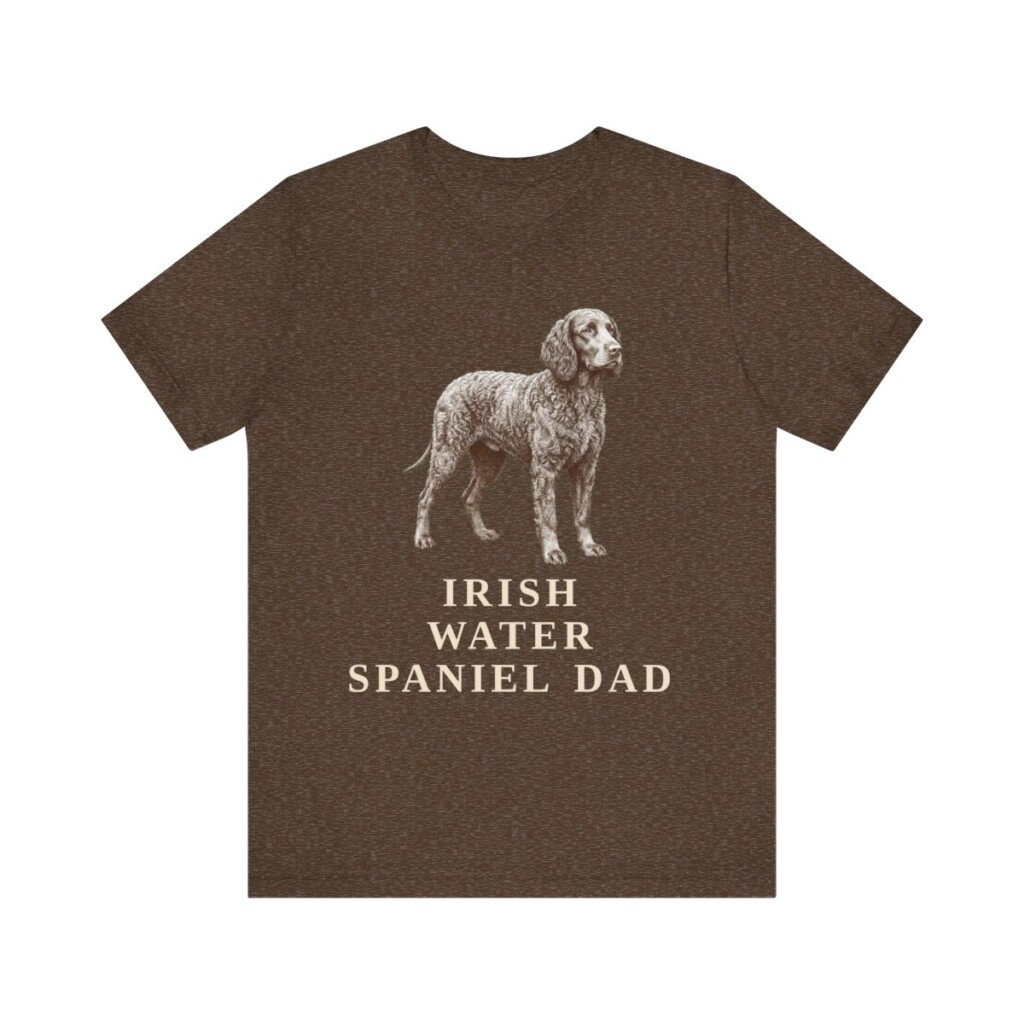 Irish Water Spaniel Dad Shirt, Vintage Dog Sketch Tee, Dog Dad Gift