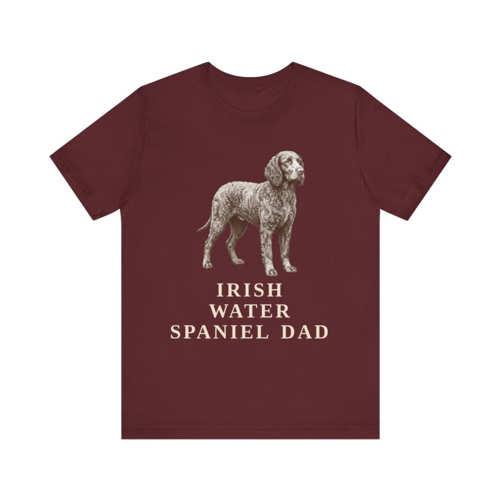 Irish Water Spaniel Dad Shirt, Vintage Dog Sketch Tee, Dog Dad Gift