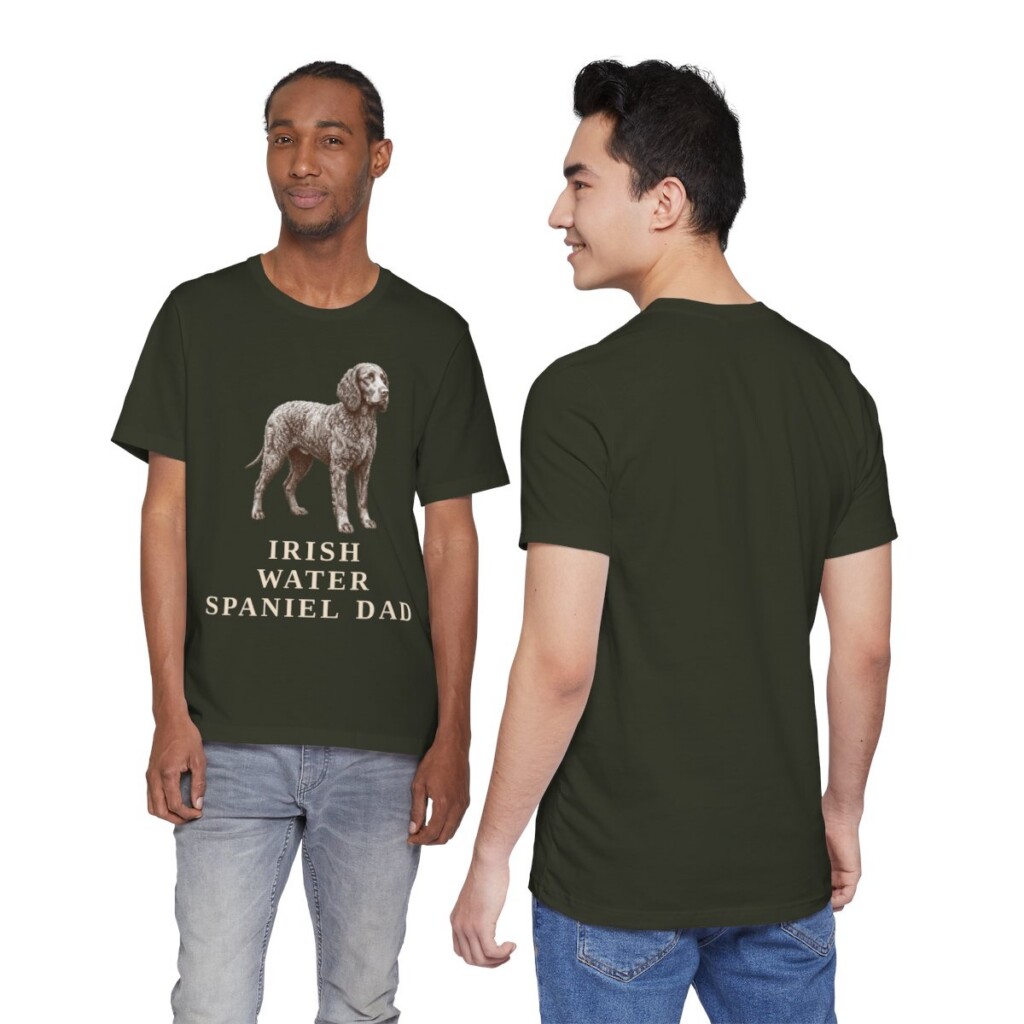 Irish Water Spaniel Dad Shirt, Vintage Dog Sketch Tee, Dog Dad Gift