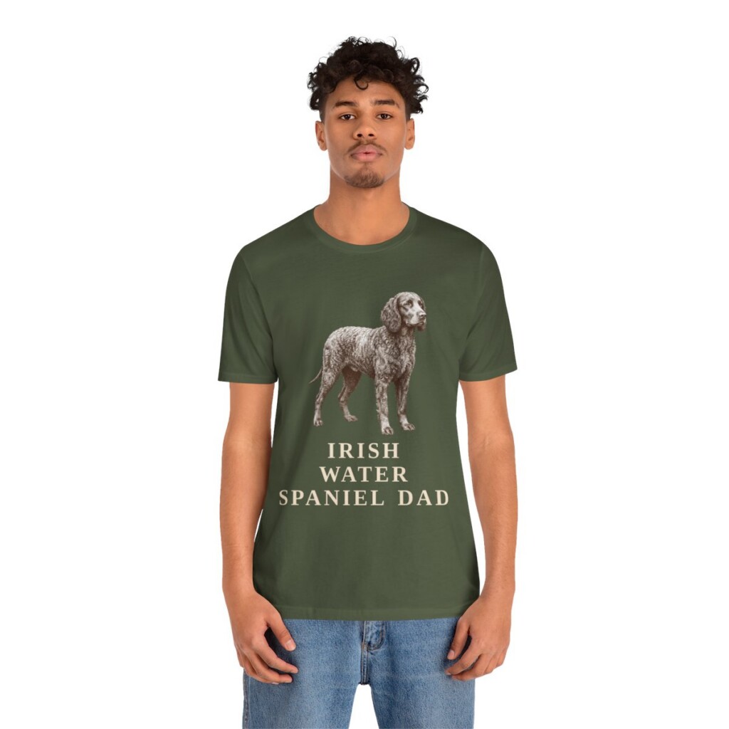 Irish Water Spaniel Dad Shirt, Vintage Dog Sketch Tee, Dog Dad Gift