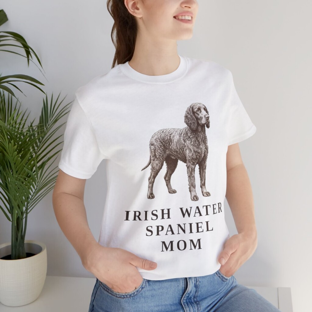 Irish Water Spaniel Mom Shirt, Vintage Dog Sketch Tee, Dog Mom Gift