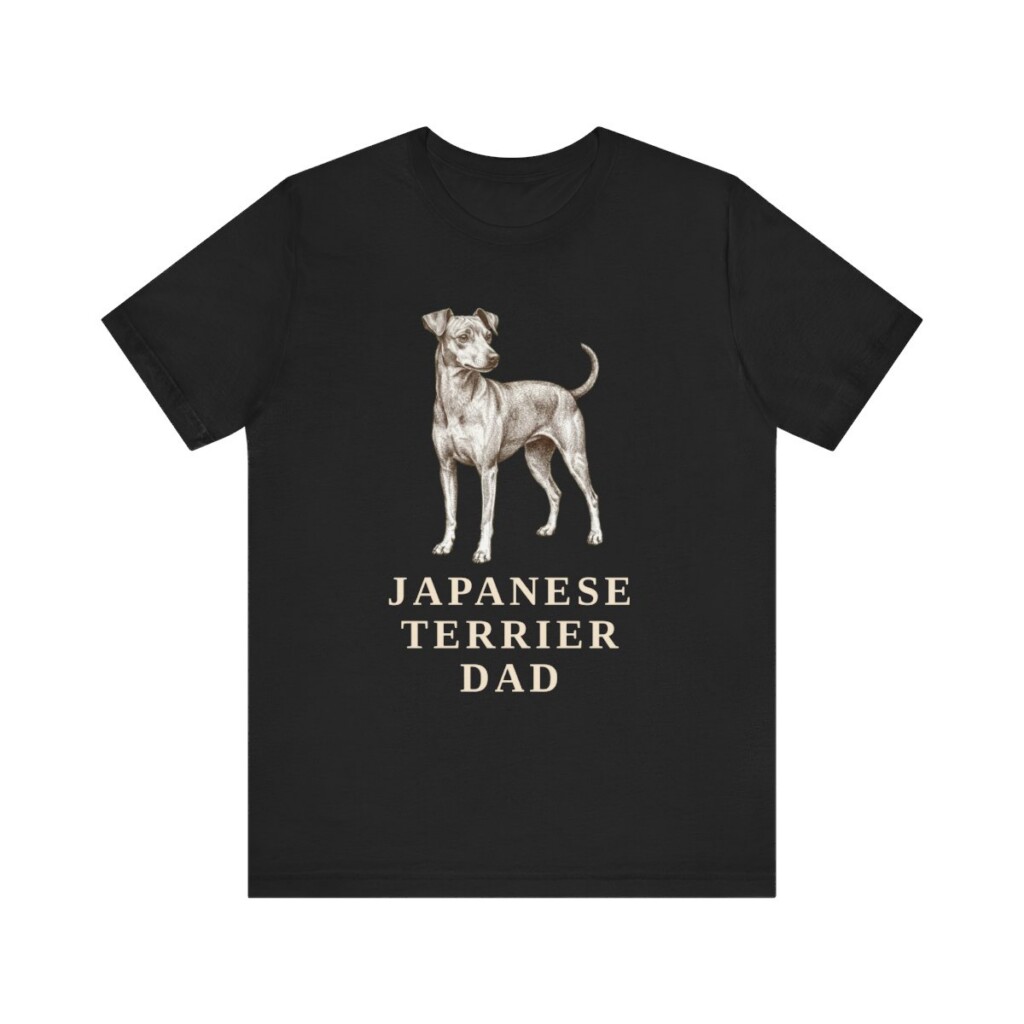 Japanese Terrier Dad Shirt, Vintage Dog Sketch Tee, Dog Dad Gift