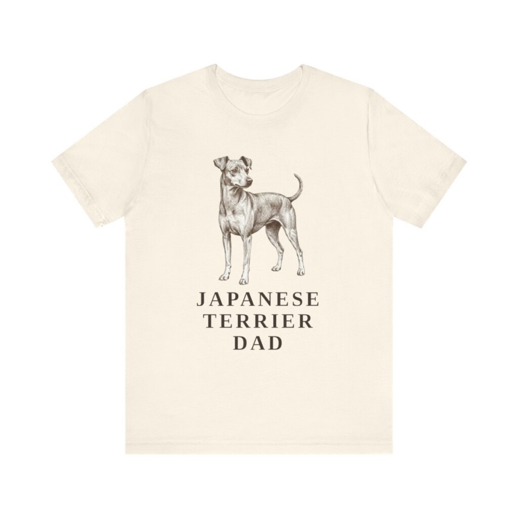 Japanese Terrier Dad Shirt, Vintage Dog Sketch Tee, Dog Dad Gift
