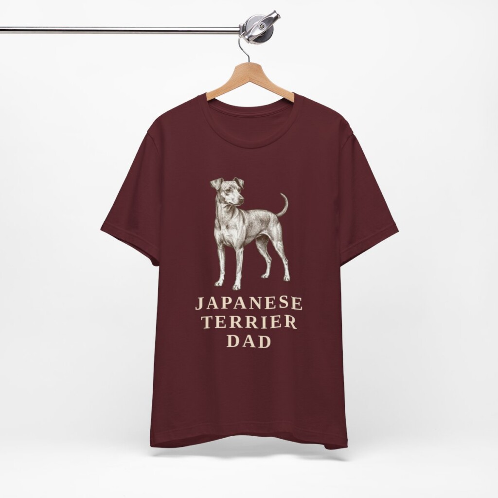 Japanese Terrier Dad Shirt, Vintage Dog Sketch Tee, Dog Dad Gift