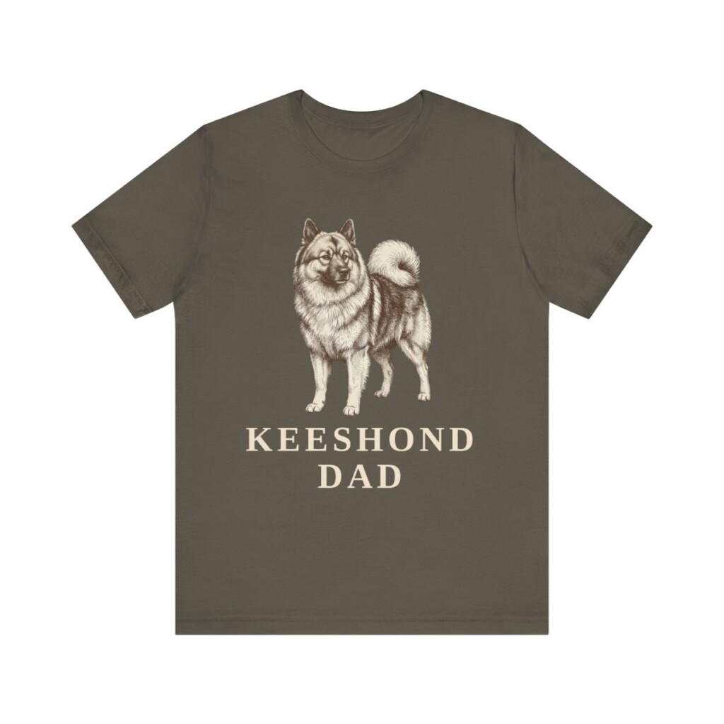 Keeshond Dad Shirt, Vintage Dog Sketch Tee, Dog Dad Gift