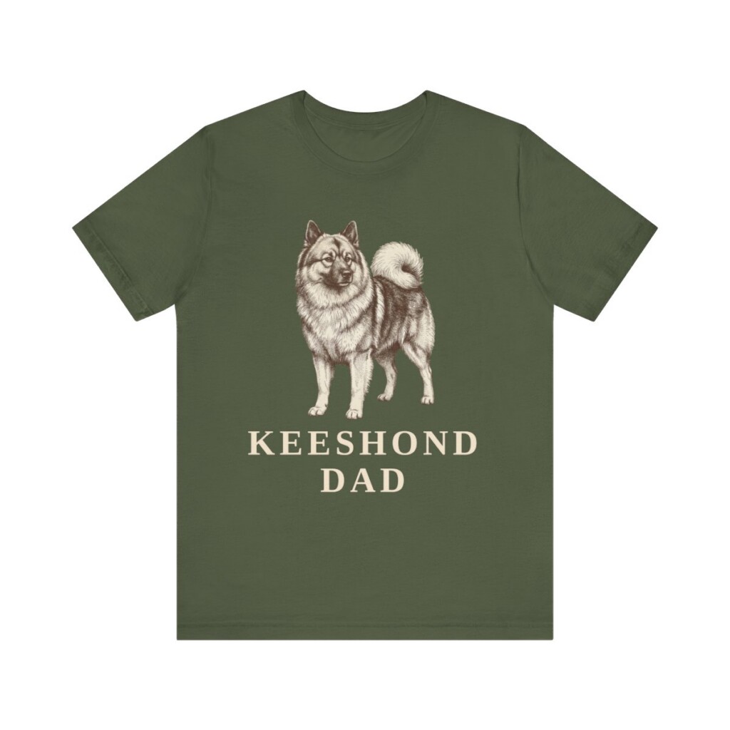 Keeshond Dad Shirt, Vintage Dog Sketch Tee, Dog Dad Gift