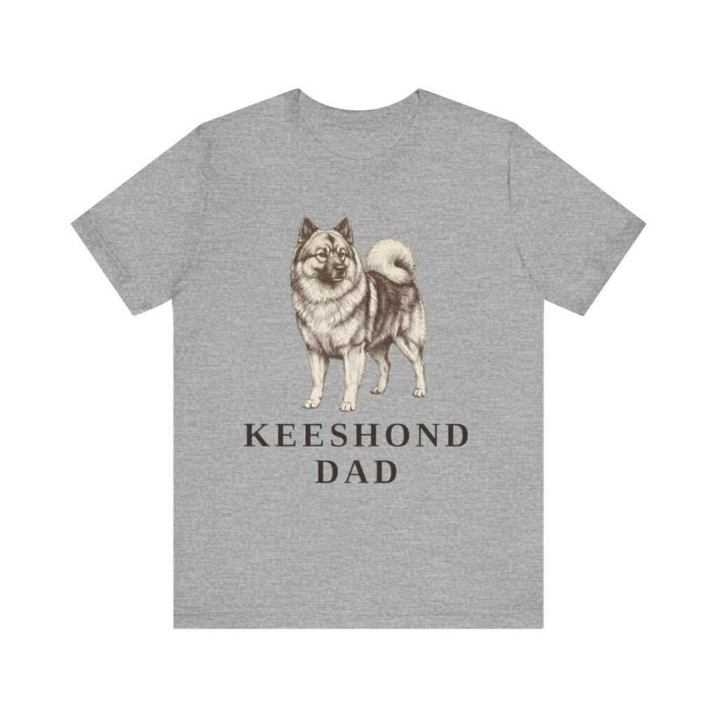 Keeshond Dad Shirt, Vintage Dog Sketch Tee, Dog Dad Gift