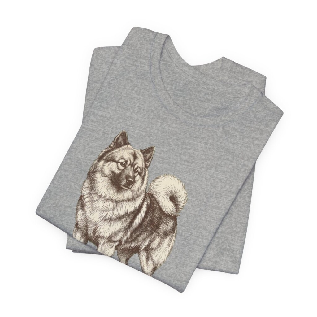 Keeshond Dad Shirt, Vintage Dog Sketch Tee, Dog Dad Gift
