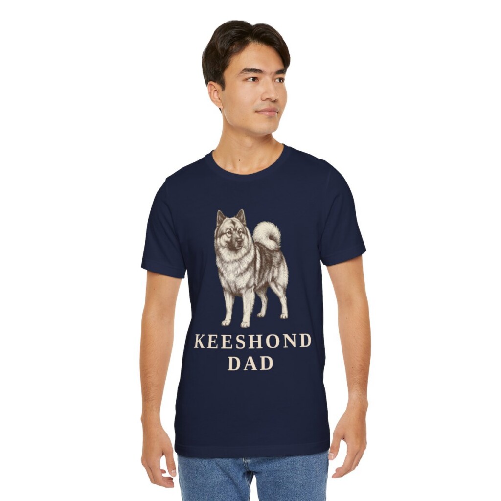 Keeshond Dad Shirt, Vintage Dog Sketch Tee, Dog Dad Gift