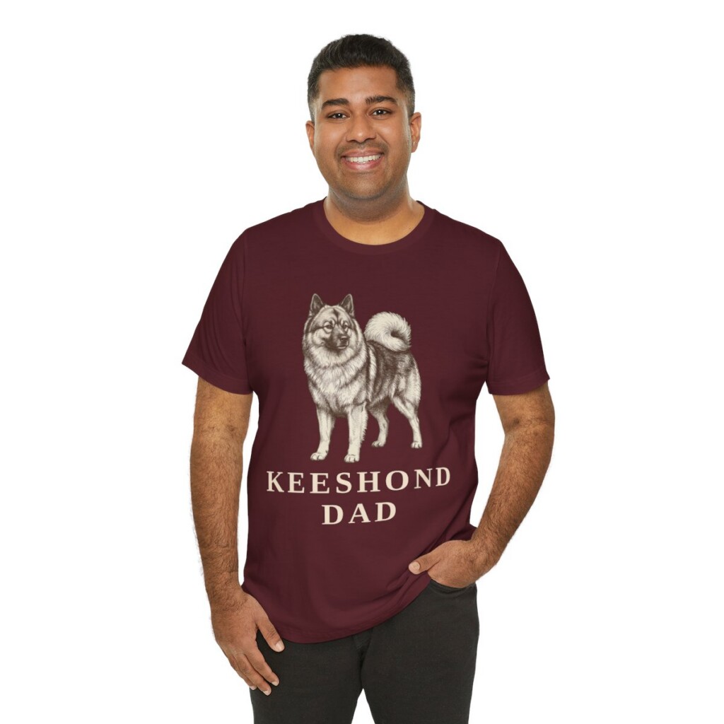 Keeshond Dad Shirt, Vintage Dog Sketch Tee, Dog Dad Gift