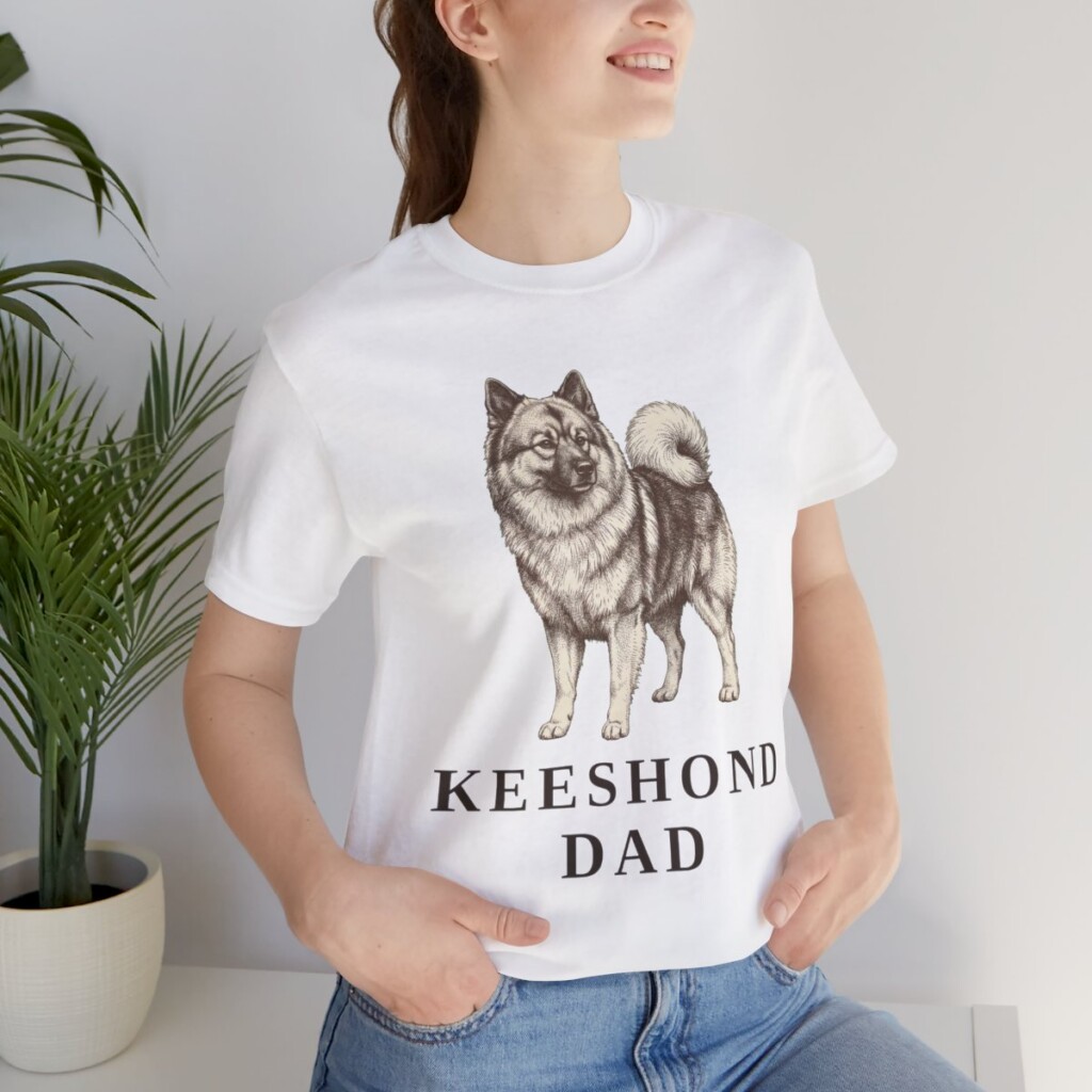 Keeshond Dad Shirt, Vintage Dog Sketch Tee, Dog Dad Gift