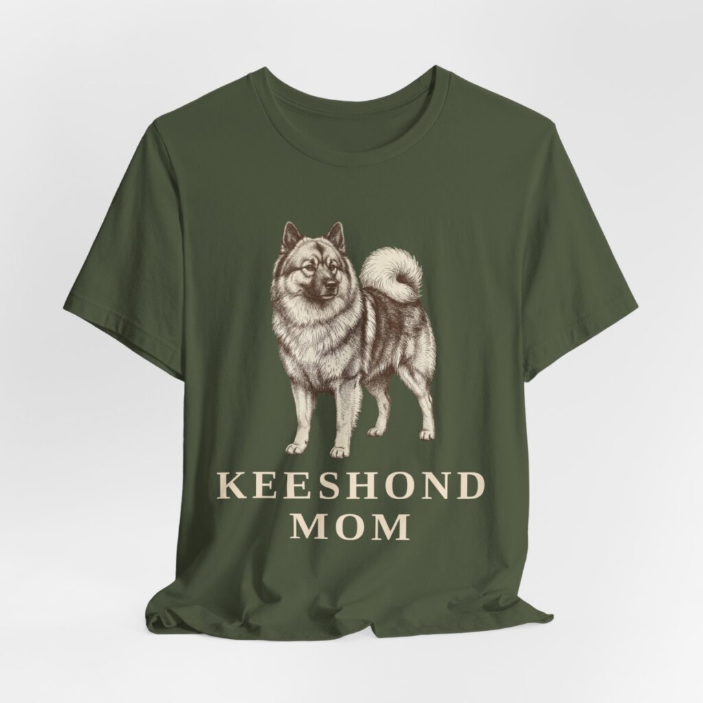 Keeshond Mom Shirt, Vintage Dog Sketch Tee, Dog Mom Gift