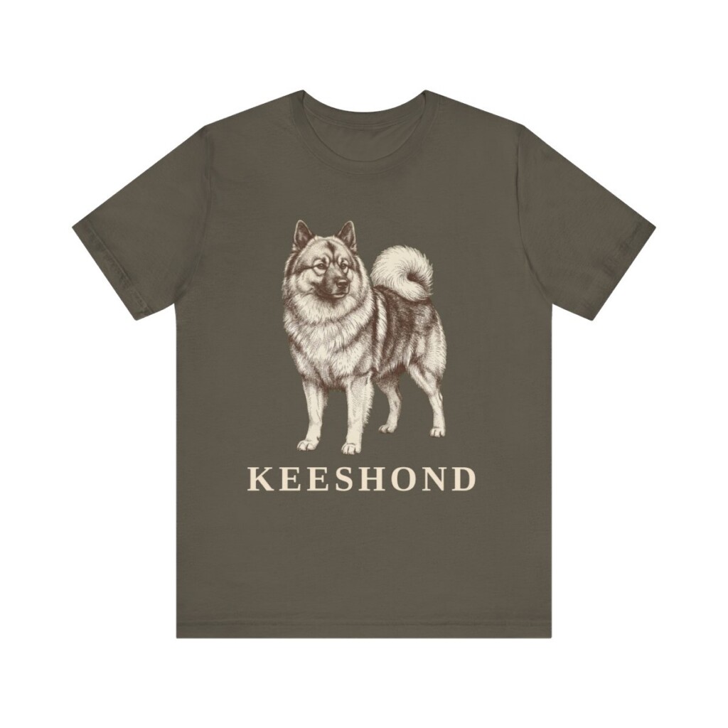 Keeshond Lover Shirt, Vintage Dog Sketch Tee, Dog Lover Gift
