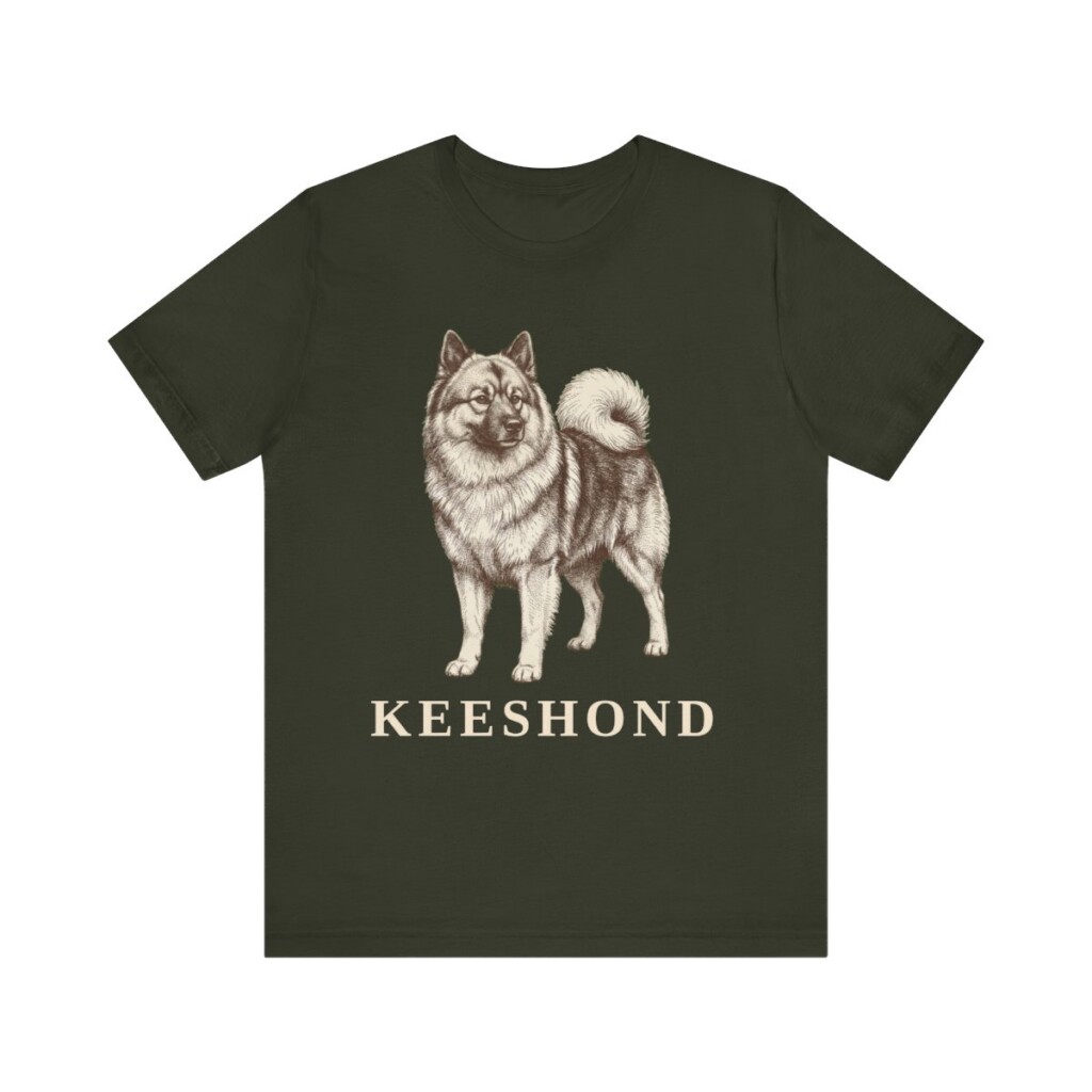 Keeshond Lover Shirt, Vintage Dog Sketch Tee, Dog Lover Gift