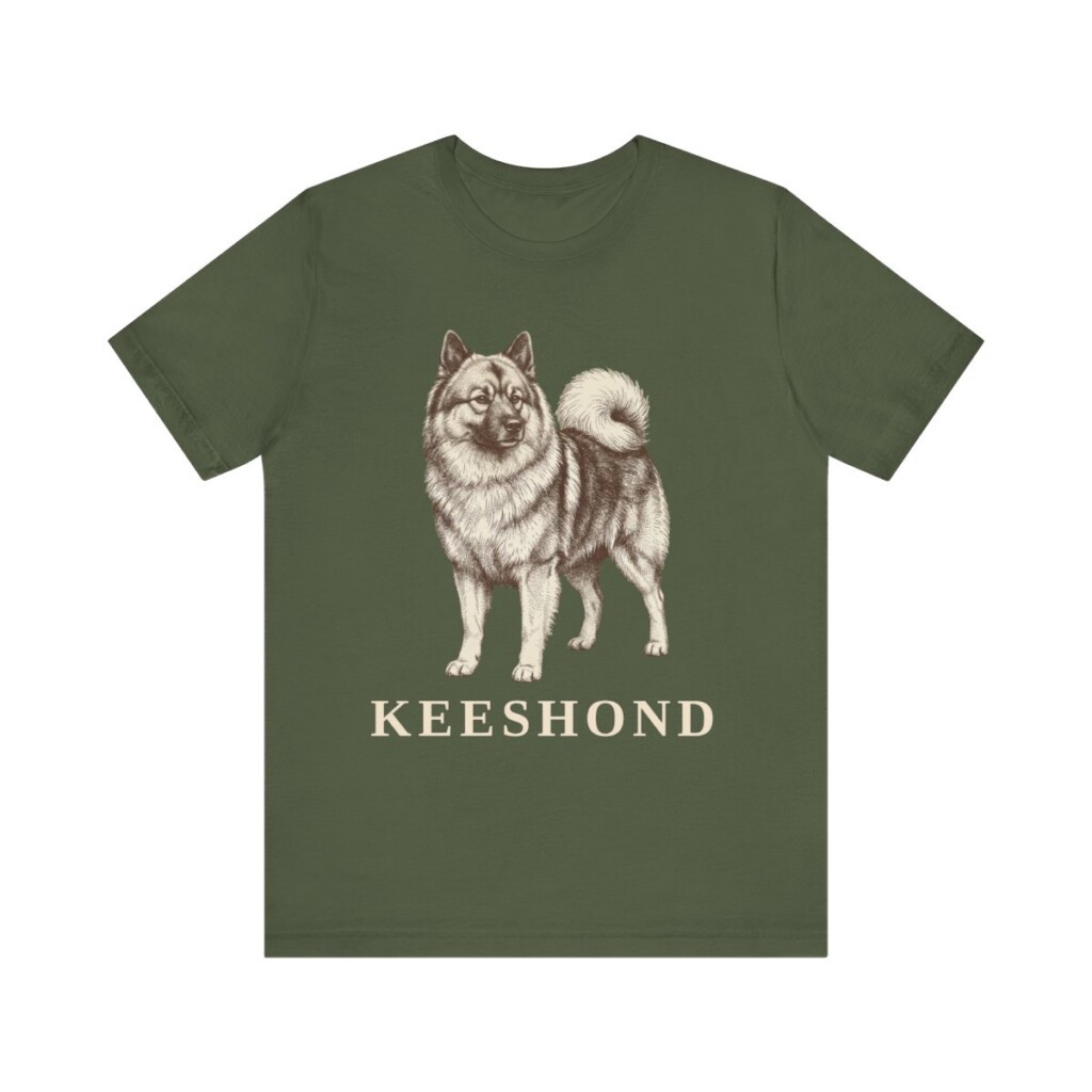 Keeshond Lover Shirt, Vintage Dog Sketch Tee, Dog Lover Gift