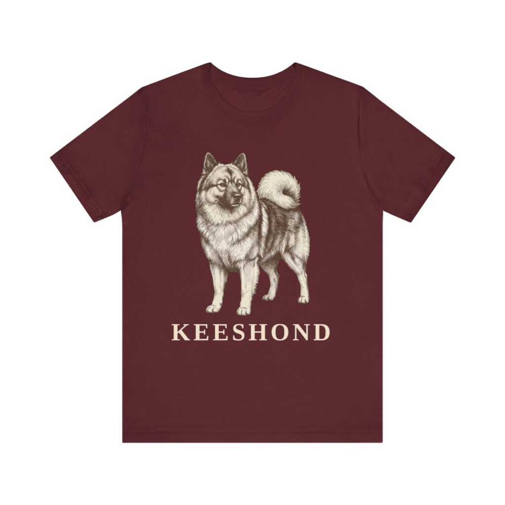 Keeshond Lover Shirt, Vintage Dog Sketch Tee, Dog Lover Gift