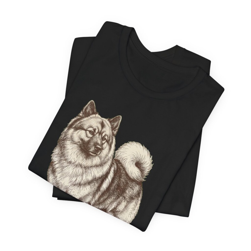 Keeshond Lover Shirt, Vintage Dog Sketch Tee, Dog Lover Gift