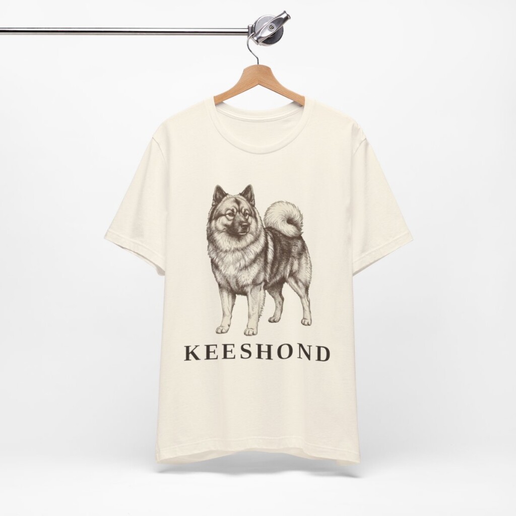 Keeshond Lover Shirt, Vintage Dog Sketch Tee, Dog Lover Gift